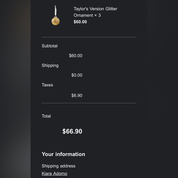 TAYLOR'S VERSION GLITTER
ORNAMENT - Picture 2 of 4